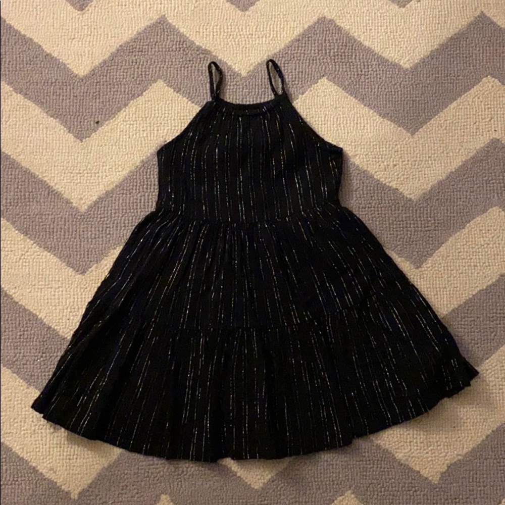 Silver stripe gauze dress